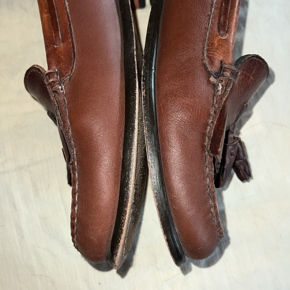 GH Bass JACKIE Leather Upper/Soles Slip-On Loafers Tassels Brown Women Size 8M - Picture 6 of 10